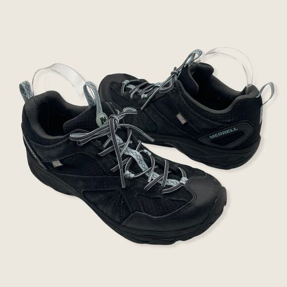 Merrell Avian Light All Black Leather Lace Up Low Top Hiking Sneaker J09488 9.5 - Picture 1 of 8